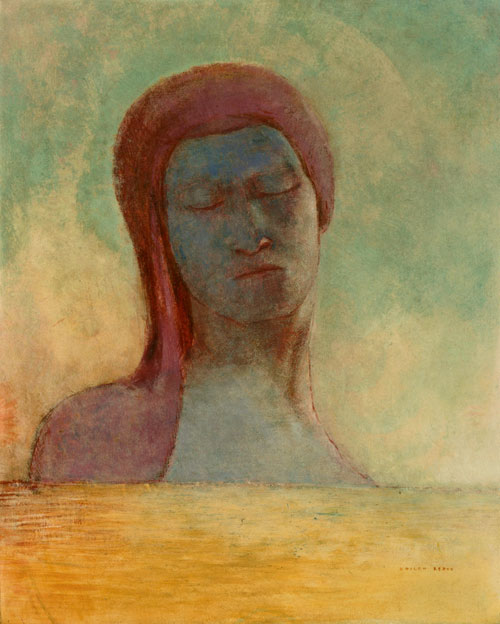 Odilon Redon. Closed Eyes, c1894. Oil on cardboard, 44.5 x 36.5 cm. Fujikawa Galleries, Tokyo.