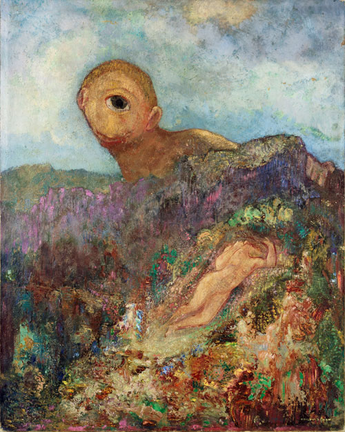 Odilon Redon. The Cyclops, 1914. Oil on cardboard mounted on panel, 65.8 x 52.7 cm. Kröller-Müller Museum, Otterlo. Photograph: Collection Kröller-Müller Museum, Otterlo.