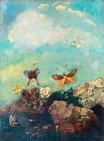 Odilon Redon. Butterflies, c1910. Oil on canvas, 73.9 x 54.9 cm. The Museum of Modern Art, New York, Gift of Mrs Werner E Josten in memory of her husband, 1964. Photograph: © 2013. Digital image, The Museum of Modern Art, New York/Scala, Florence.