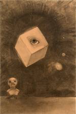 Odilon Redon. The Cube, 1880. Charcoal on paper, 43 x 29 cm. Private collection.