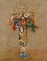 Odilon Redon. <em>Wildflowers in a long-neck vase</em>, before 1905. Oil on canvas 25 ¾ x 19 7/8 in. Musuem of Modern Art, New York, Gift of the Ian Woodner Family Collection, 2000.