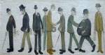 LS Lowry. City Gentlemen, 1963. Oil on board.  Mason Owen Collection. © editionsltd. © Martin Bloom