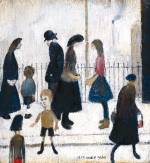 LS Lowry. Figures in a Street, 1960. Oil on board. Royal Academy of Arts, London. Photograph: ©Royal Academy of Arts, London. © The Estate of LS Lowry. All rights reserved, DACS 2014.