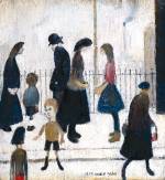 LS Lowry. Figures in a Street, 1960. Oil on board. Royal Academy of Arts, London. Photograph: ©Royal Academy of Arts, London. © The Estate of LS Lowry. All rights reserved, DACS 2014.