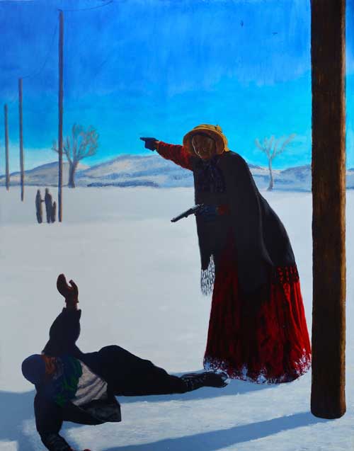 Kimathi Donkor. Harriet Tubman en route to Canada, 2012. Oil on canvas 165 x 201 cm. Copyright the artist.
