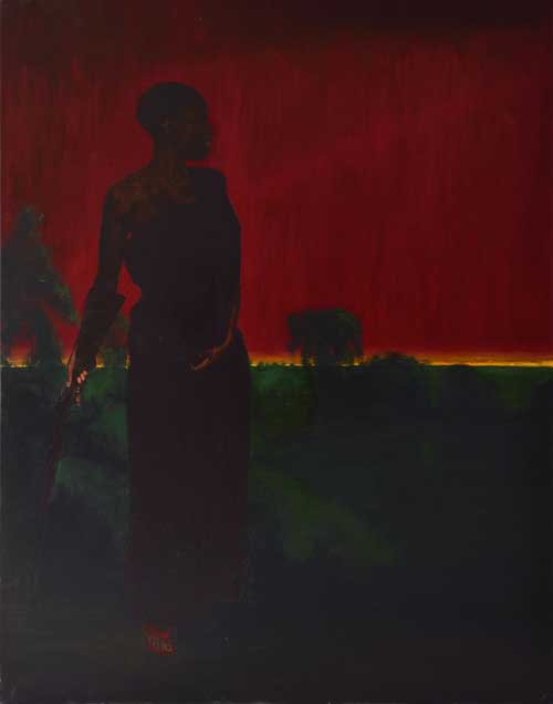 Kimathi Donkor. Yaa Asantewaa inspecting the dispositions at Ejisu, 2012. Oil on canvas 165 x 201 cm. Copyright the artist.