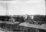 <p>Havosko-Shabolovskii residential block and Shabolovka Radio Tower viewed from Serpukhovski Val ulitsa, Moscow. Radio Tower: Vladimir Shukhov, 1922. Photographer unknown, c1935. 115 x 169 mm. Department of Photographs, Schusev State Museum of Architecture, Moscow.