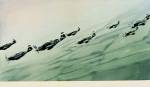 Gerhard Richter. <em>Mustang-Staffel</em> (<em>Mustang Squadron</em>), 1964. Oil on canvas, 88 x 150 cm. Private Collection © Gerhard Richter. Photo: Museum Frieder Burda, Baden-Baden