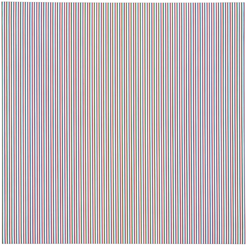 Bridget Riley.  Late Morning I, 1967. Acrylic on linen, 227.3 x 227.3 cm. Private collection.