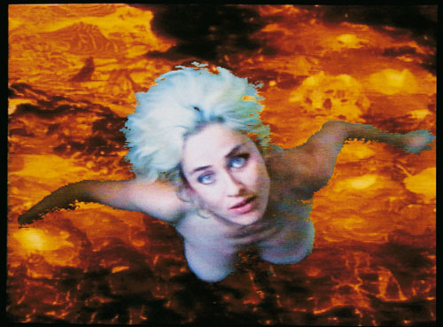 Pipilotti Rist. <em>Selfless in the bath of lava,</em> 1994. Video installation.