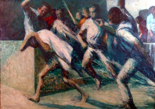 Elias Rivera<em>. Birmingham</em> 1963, oil on canvas, 48.5 x 70.5 in.