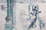 Carole Robb. Tango at the Forum, 2015. Watercolour on paper, 76 x 112 cm (30 x 44 in). © the artist.