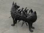 Robin Rhode. Ghost Dog 2008, Patinated bronze 34 5/8 x 48 13/16 x 31 1/2 in. (88 x 124 x 80 cm). © the artist. Photo: Todd-White Art Photography, Courtesy Jay Jopling/White Cube (London)