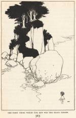 William Heath Robinson. The First Thing which Tom saw was the Black Cedars. Photolithograph after a design by William Heath Robinson for The Water-Babies: a Fairy Tale for a Land-Baby by Charles Kingsley; with illustrations by William Heath Robinson –published in London by Constable & Co., 1915 (4°), p.313, 15.0 x 10.0 cm. Photograph: © Royal Academy of Arts, London.