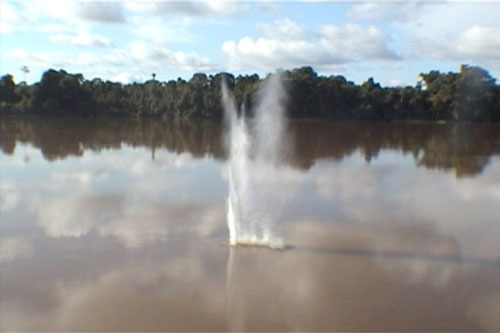 Alberto Baraya (b1968). Río (River), 2005. Video installation. Courtesy of the artist.