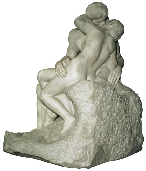 Auguste Rodin. <em>The Kiss</em>, 1901-04. Marble 182.2 x 121.9 x 153 cm. Tate, London, NO6228. Photo © Tate, London 2006.
