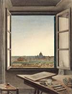 Constant Moyaux. <em>View of Rome from the Artist's Room at the Villa Medici</em>, 1863. Watercolour on paper, 11⅝ x 9 in.

        Musée des Beaux-Arts, Valenciennes. Réunion des Musées Nationaux/Art Resource, NY.