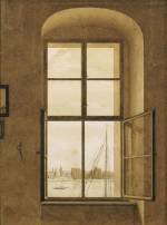 Caspar David Friedrich. <em>View from the Artist's Studio, Window on the Right</em>. C1805-06
Graphite and sepia on paper, 12¼ x 9⅜ in. Belvedere, Vienna.