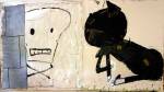 Rose Wylie. <em>Cat & Skull,</em> 2010. Oil on canvas, 183 cm x 343 cm. Image courtesy of UNION, London.