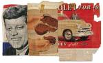 James Rosenquist. Collage for President Elect, 1960-61. Cropped poster, magazine clippings, and mixed media, 14 1/2 x 23 13/16 inches (36.8 x 60.5 cm). Collection of the artist. Photo by George Holzer, courtesy of James Rosenquist
