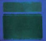 Mark Rothko. <em>No. 15, Dark Greens on Blue with Green Band</em>, 1957. Oil on canvas, 2616 x 2959 mm. Collection Christopher Rothko © 1998 Kate Rothko Prizel and Christopher Rothko/VG Bild-Kunst, Bonn 2008