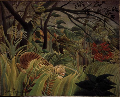 Henri Rousseau. <em>Tiger in a Tropical Storm (Suprised!)</em> 1891. The National Gallery, London.