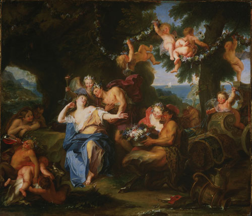 Antoine Coypel. Bacchus and Ariadne on the Isle of Naxos, c1693. Oil on canvas, 73 x 85.5 cm. Philadelphia Museum of Art.