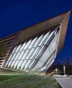 The Eli and Edythe Broad Art Museum at Michigan State University, designed by Zaha Hadid. Exterior view (2). Photograph: Paul Warchol.