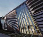 The Eli and Edythe Broad Art Museum at Michigan State University, designed by Zaha Hadid. Exterior view (3). Photograph: Paul Warchol.