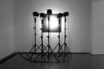 Reiner Ruthenbeck. Lighting Attempt. Black paint on wall, five spotlights, dimensions variable. Collection of the artist. Image © READS 2014.