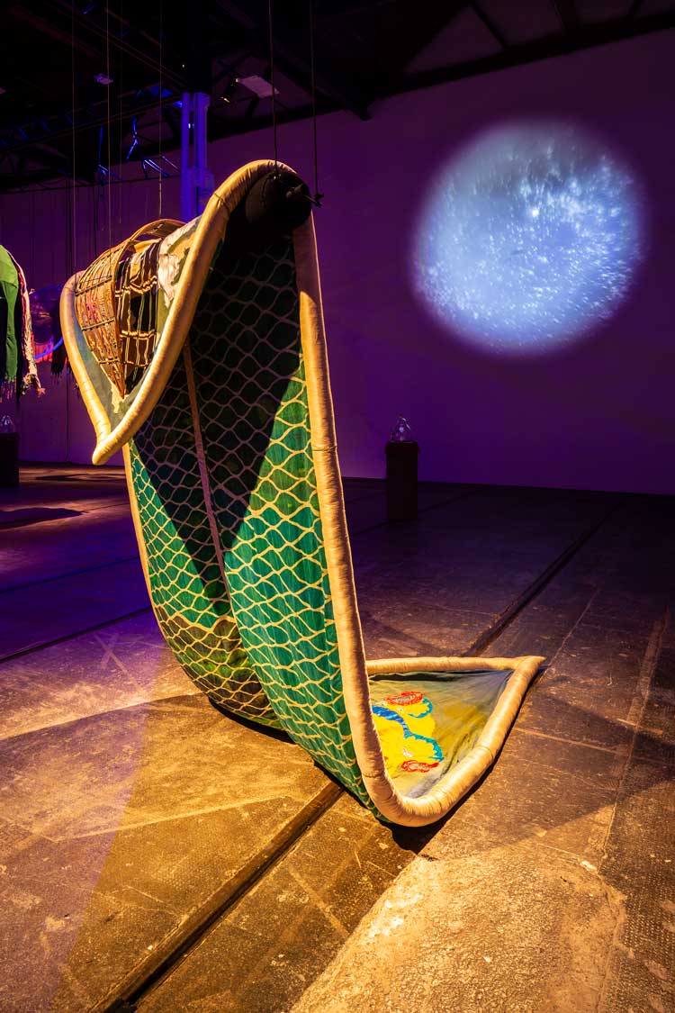 Rae-Yen Song 宋瑞渊, •~TUA~• 大眼 •~MAK~•, installation view, Tramway, Glasgow, 15 November 2025 – 16 August 2026. Photo: Keith Hunter.