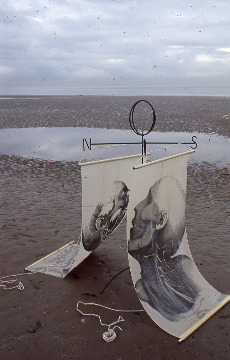 Elaine Shemilt, Conflict, 1974. Installation with performance and video produced in 1974, exhibited at The Video Show, Serpentine Gallery, London, 1975. Image courtesy and copyright the artist.
