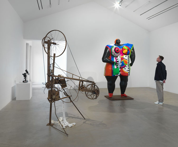 Niki de Saint Phalle & Jean Tinguely. Myths & Machines, installation view, Hauser & Wirth Somerset, 2025. © Niki Charitable Art Foundation. All Rights Reserved, DACS 2025. © Jean Tinguely, DACS 2025. Photo: Ken Adlard. Courtesy the artists and Hauser & Wirth.