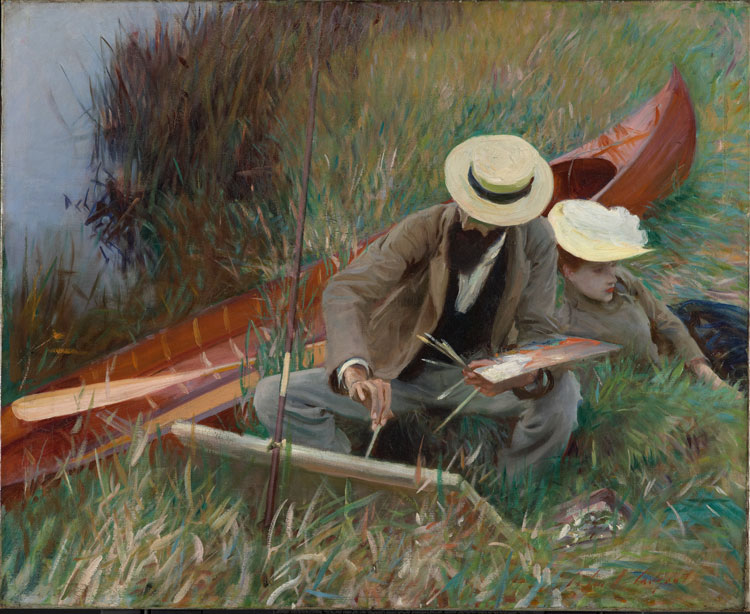 John Singer Sargent, An Out-of-Doors Study (Paul Helleu Sketching with His Wife), 1889. Oil on canvas, 25 15/16 × 31 3/4 in (65.9 × 80.7 cm). Brooklyn Museum of Art, Museum Collection Fund.