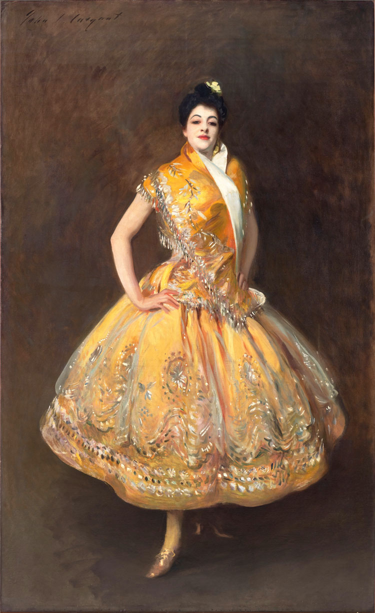 John Singer Sargent, La Carmencita, c1890. Oil on canvas, 90 3/16 × 55 1/8 in (229 × 140 cm). Musée d'Orsay, purchase from John Singer Sargent, 1892.