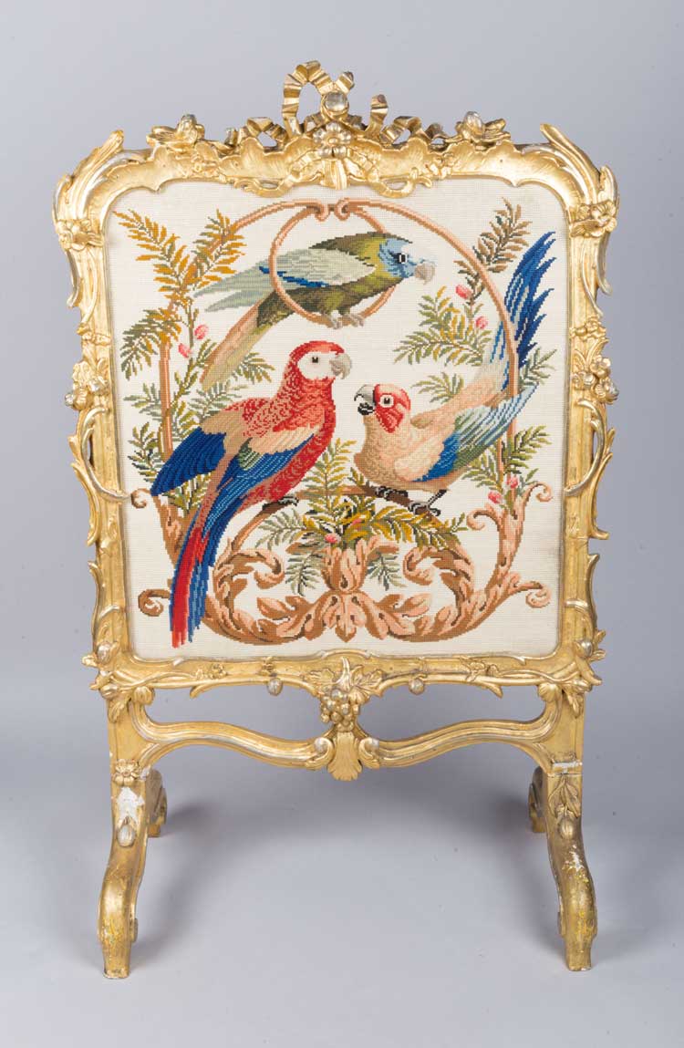 Firescreen embroidered by Lady Augusta Kennedy-Erskine from the House of Dun, 1835–65. © The National Trust for Scotland.