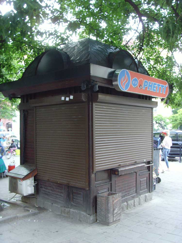 Charlie Stiven. Research image of street kiosk, Lviv, Ukraine. Photo © The Artist.