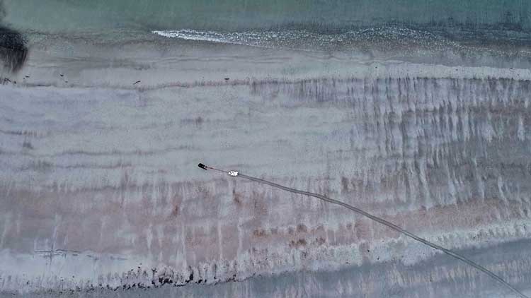 Mella Shaw. Still from Sounding Line Film 1. 6 min. Image © Rowan Aitchison.