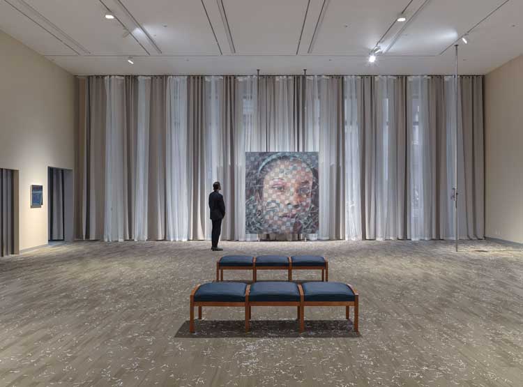 Avery Singer: Free Fall, installation view, Hauser & Wirth London 10 October – 22 December 2023. © Avery Singer. Courtesy the artist and Hauser & Wirth. Photo: Alex Delfanne.