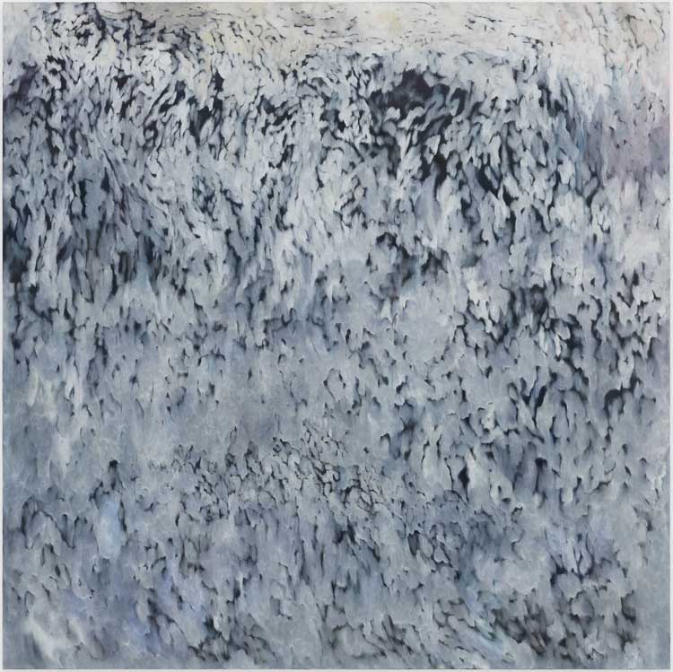 Kate Spencer Stewart, Alphabet, 2023. Oil on linen, 167.6 x 167.6 x 2.7 cm (66 x 66 x 1 in). Photo: Marten Elder.