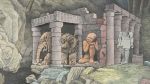 Maurice Sendak. Design for Scrim, Act 2 (The Magic Flute), 1979–80 (detail). Watercolour and graphite on paper, mounted to laminated paperboard. The Morgan Library & Museum, Bequest of Maurice Sendak, 2013. Photo: Janny Chiu; © Maurice Sendak Foundation.