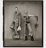 David Eustace, Man on monocycle, man with stilts. The Buskers Portfolio October 1993. © David Eustace