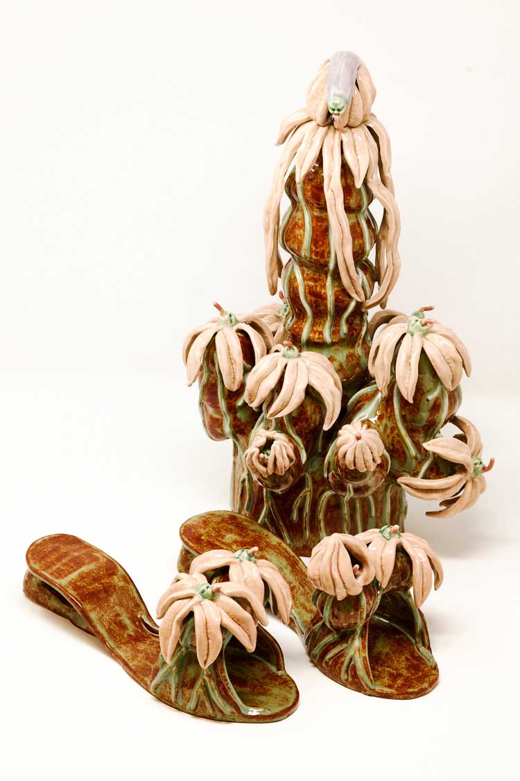 Holly Stevenson, The Earth Tastes My Lips, 2024. Ceramic: glazed stoneware. Omer Koç collection.