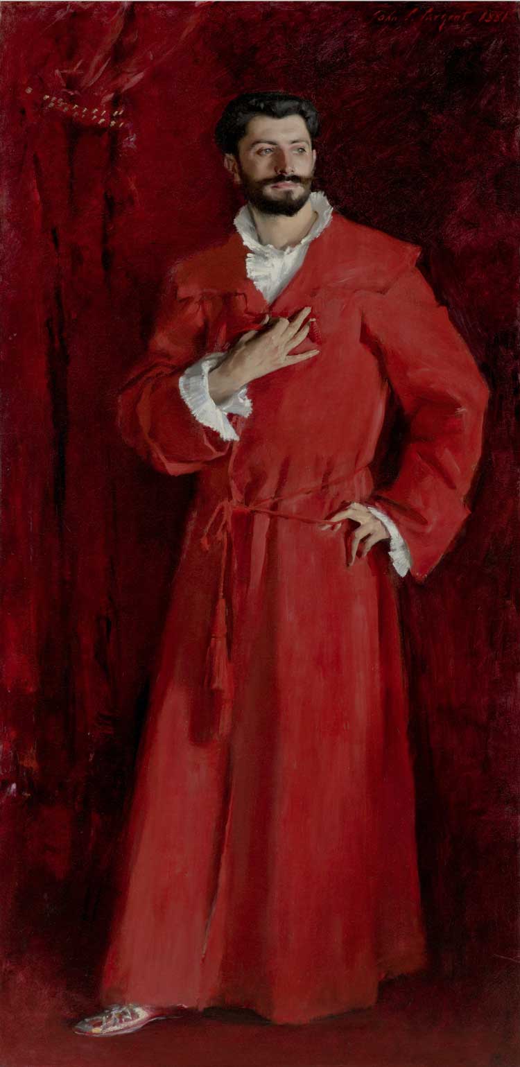 John Singer Sargent, Dr Pozzi at Home, 1881. Oil paint on canvas, 201.6 x 102.2 cm. The Armand Hammer Collection, Gift of the Armand Hammer Foundation. Hammer Museum, Los Angeles.