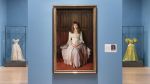 Sargent and Fashion, installation view with Miss Elsie Palmer, 1889-90 and House of Worth dresses at Tate Britain 2024. Photo © Tate (Jai Monaghan).