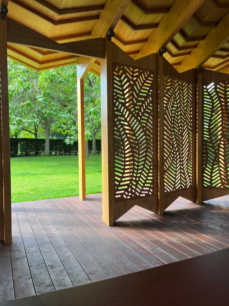 Serpentine Pavilion 2023, London, designed by Lina Ghotmeh. Photo: Veronica Simpson.