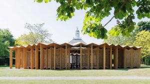 Ghotmeh’s sociable pavilion, inspired by trees and sitting down to break bread together, invites us to congregate. But while it is sympathetic to its parkland setting, a reduced hospitality offer hampers the feasting and gathering
