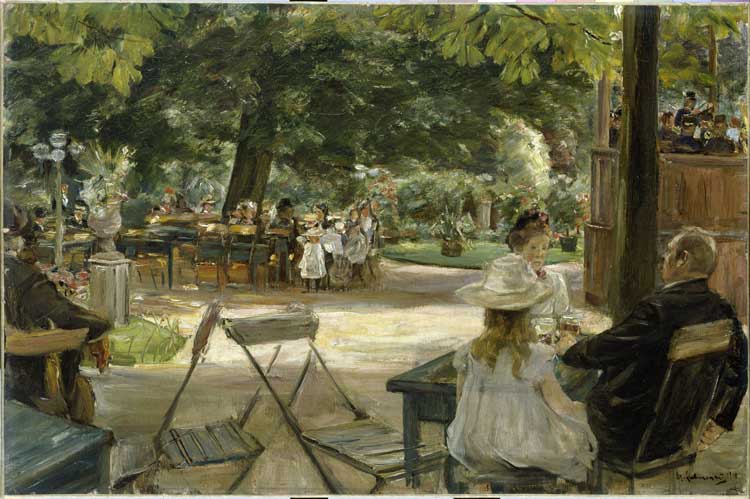 Max Liebermann, In the Tents (Catering Garden – Beer Garden in Leiden), 1900. Oil on canvas, 51 x 76 cm. © bpk / Hamburger Kunsthalle / Elke Walford.