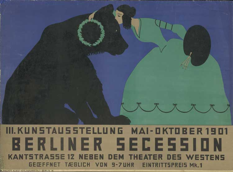 Thomas Theodor Heine, Poster for the 3rd exhibition of the Berlin Secession, 1901. Lithograph, 65.5 x 90 cm. © Staatliche Museen zu Berlin, Kunstbibliothek. Photo: Dietmar Katz.