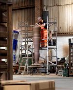 Julian Stair with Monumental Figural Jars in progress, 2022. Photo: Matthew Warner.